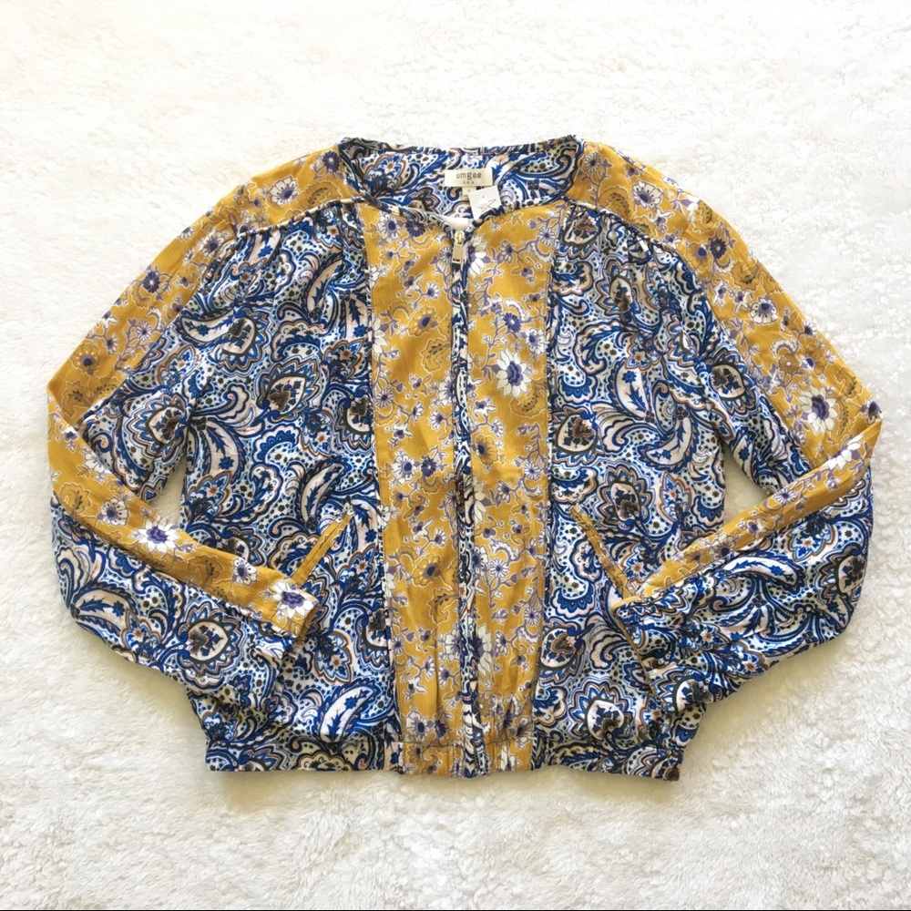 Printed Zip Up Light Weight Bomber Jacket